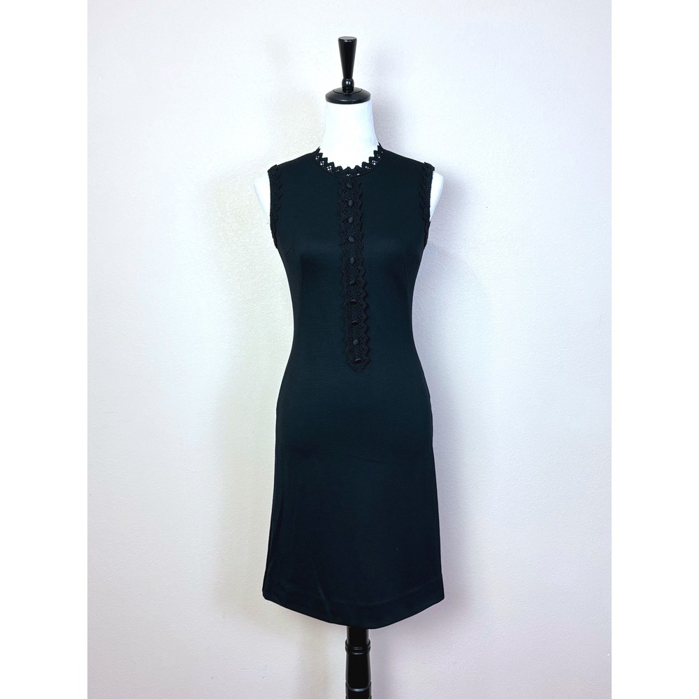 Betty Barclay 70s Vintage Sleeveless Black Knee Length‎ Dress MEDIUM Union Mad